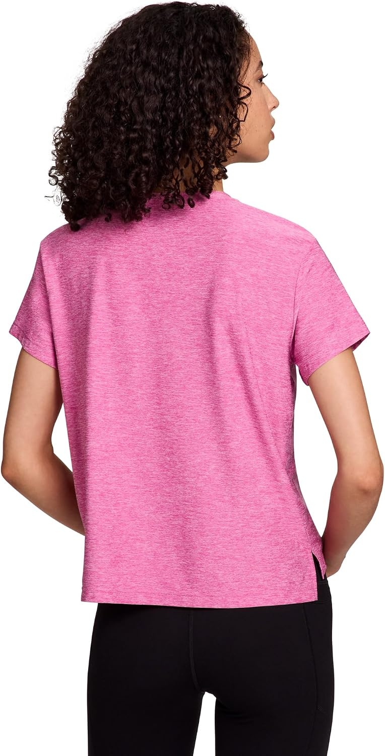 image:imageReebok Womens Glow Short Sleeve Crop Top TShirtRaspberry Rose Heather