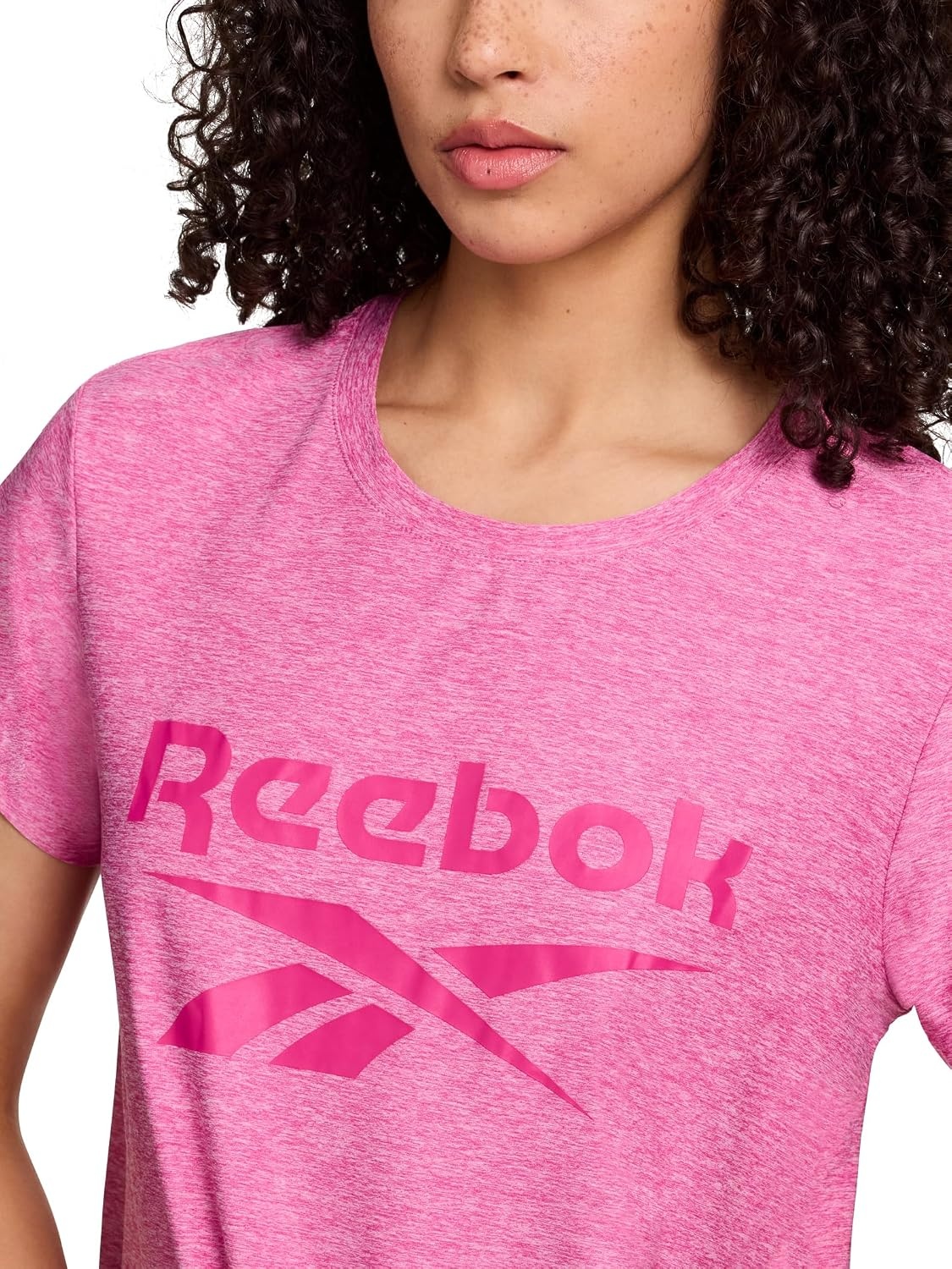 image:imageReebok Womens Glow Short Sleeve Crop Top TShirtRaspberry Rose Heather