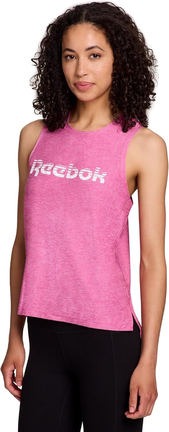 image:imageReebok Womens Glow Sleeveless Cropped Tank TopRaspberry Rose Heather
