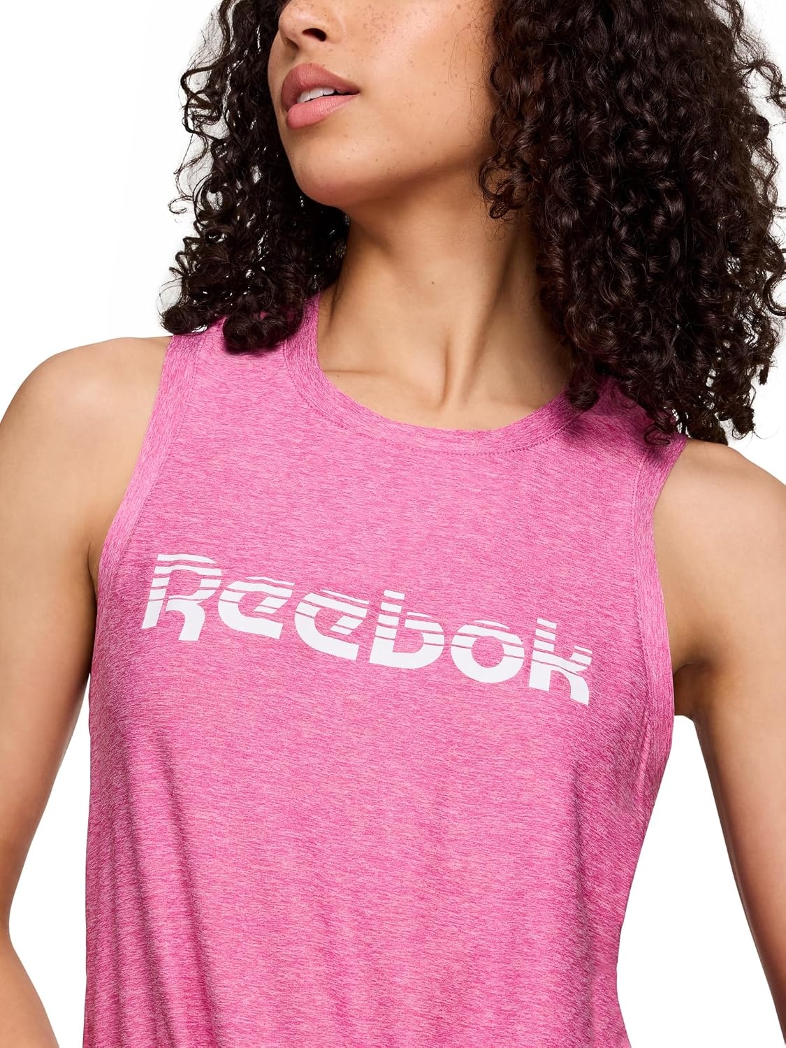 image:imageReebok Womens Glow Sleeveless Cropped Tank TopRaspberry Rose Heather