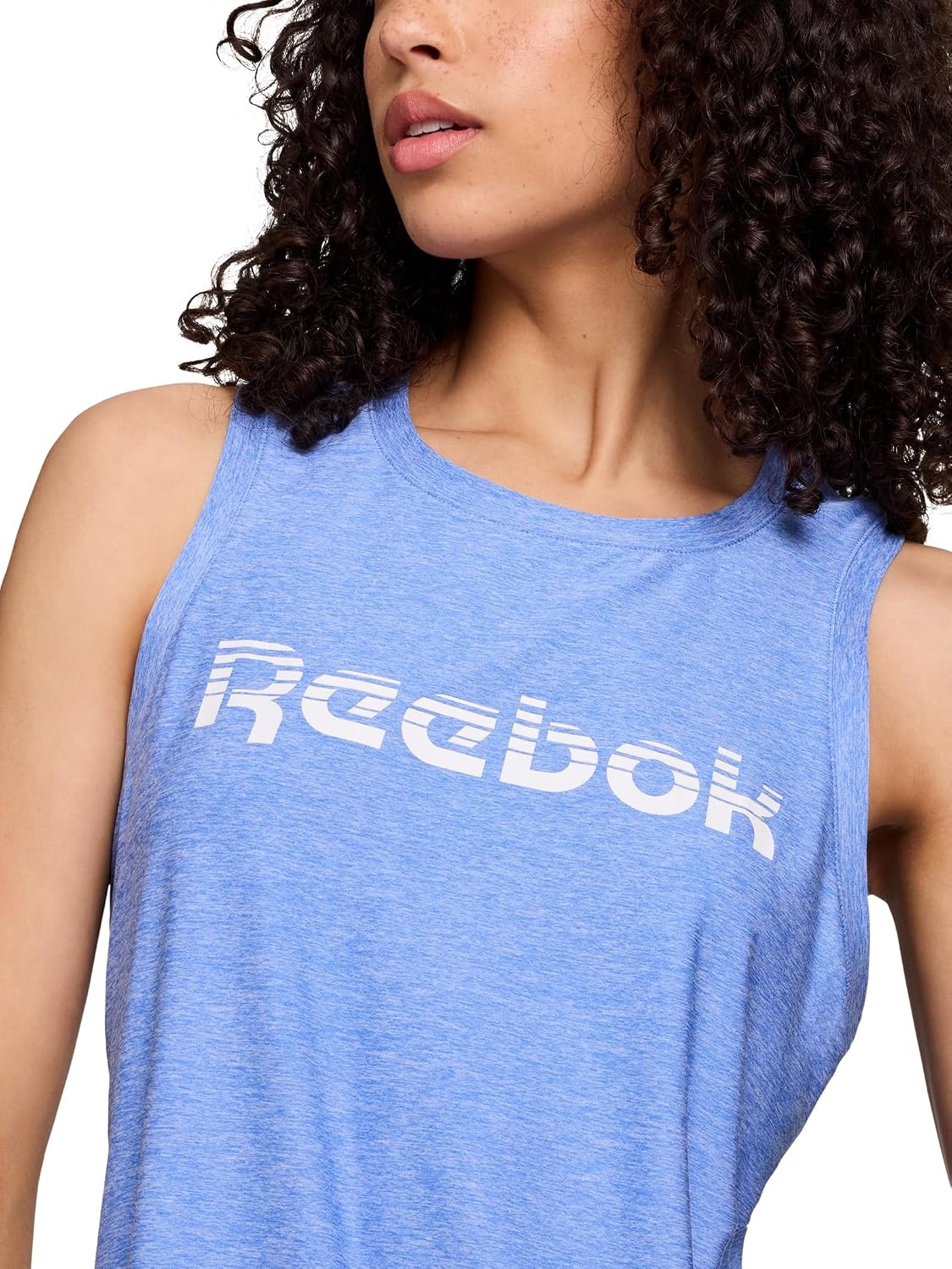 image:imageReebok Womens Glow Sleeveless Cropped Tank TopUltramarine Heather