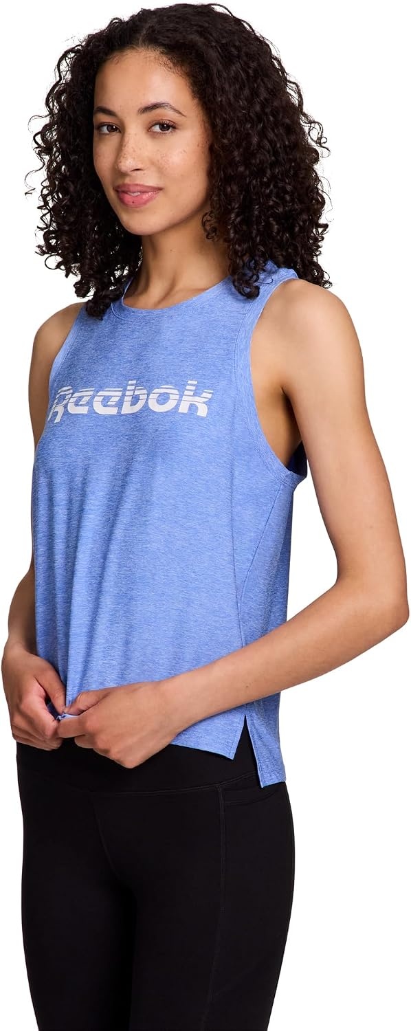 image:imageReebok Womens Glow Sleeveless Cropped Tank TopUltramarine Heather