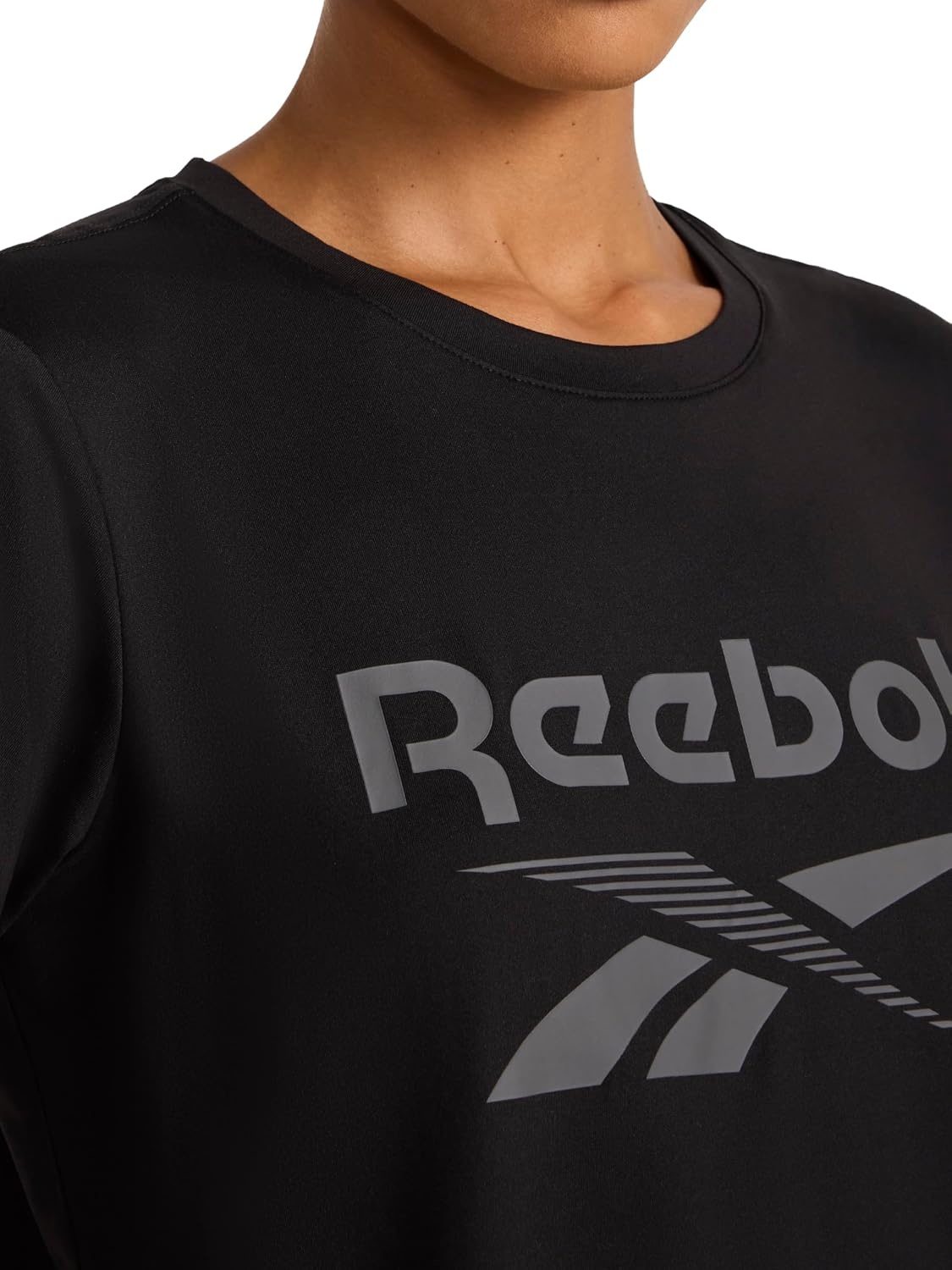 image:imageReebok Womens Graphic Crewneck TShirtBlack Lockup