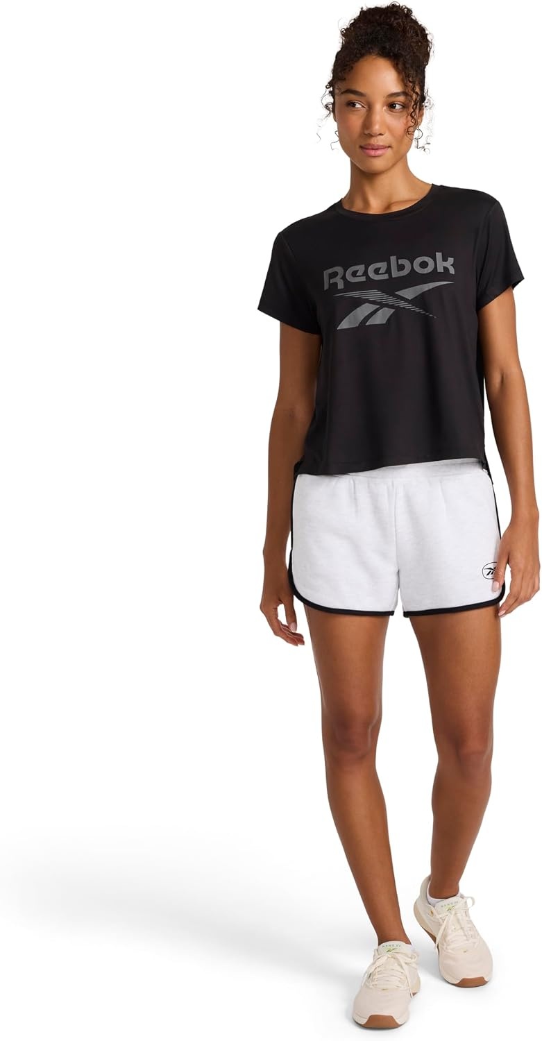 image:imageReebok Womens Graphic Crewneck TShirtBlack Lockup