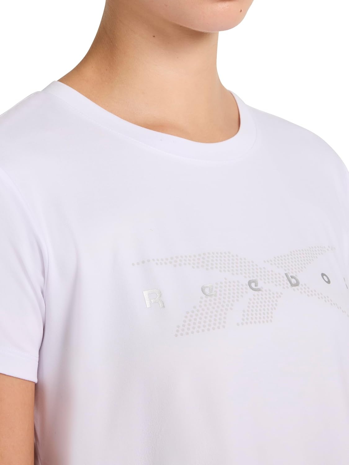 image:imageReebok Womens Graphic Crewneck TShirtStark White Dotted