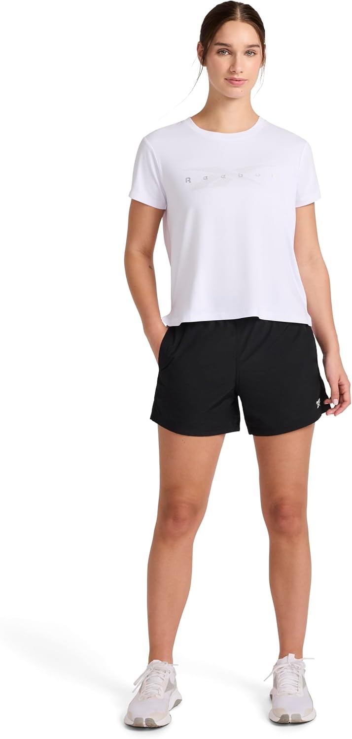 image:imageReebok Womens Graphic Crewneck TShirtStark White Dotted