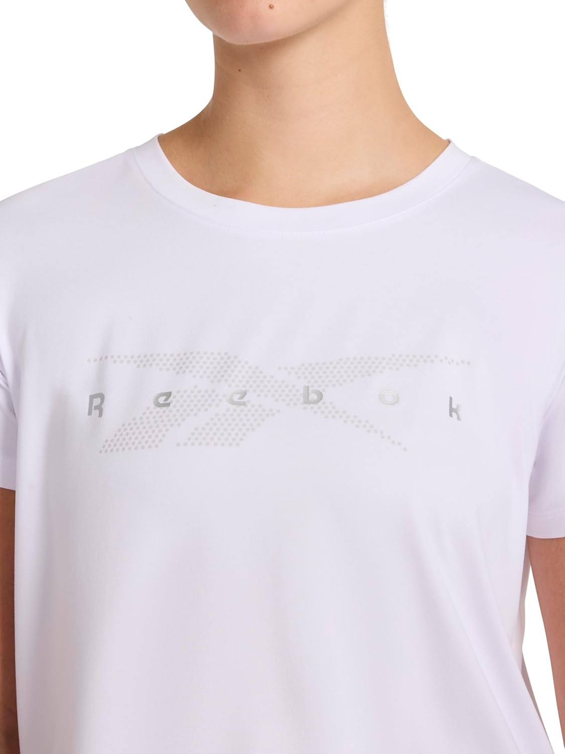 image:imageReebok Womens Graphic Crewneck TShirtStark White Dotted