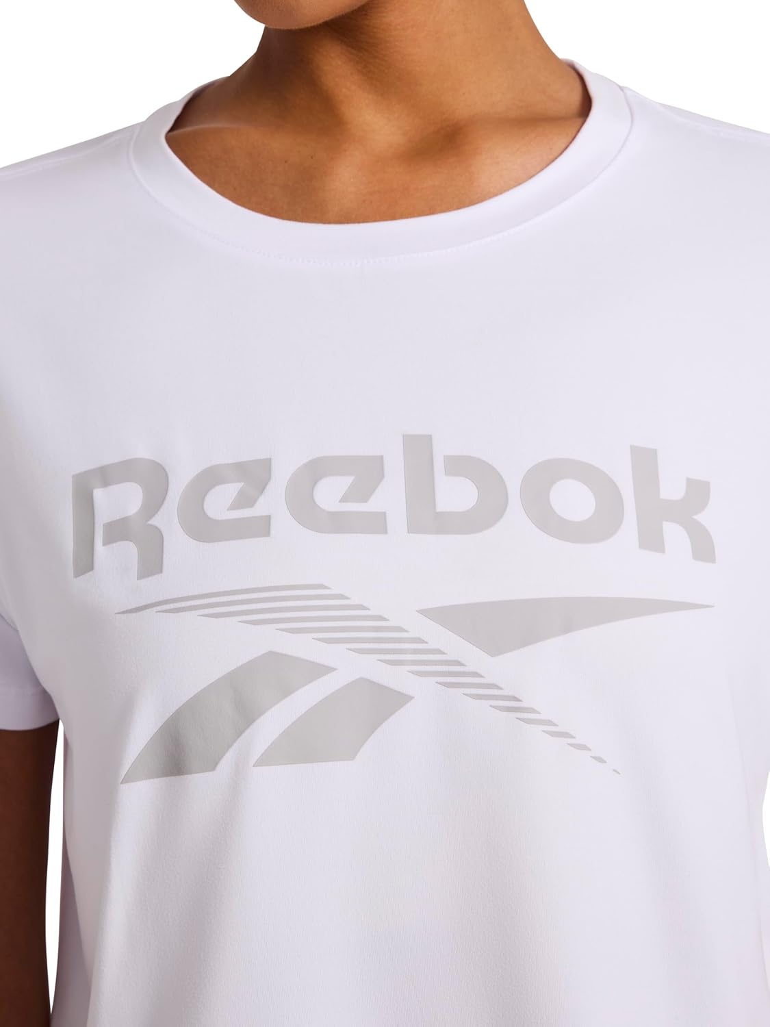 image:imageReebok Womens Graphic Crewneck TShirtStark White Lockup