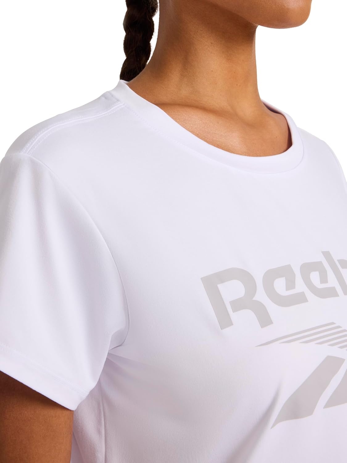 image:imageReebok Womens Graphic Crewneck TShirtStark White Lockup
