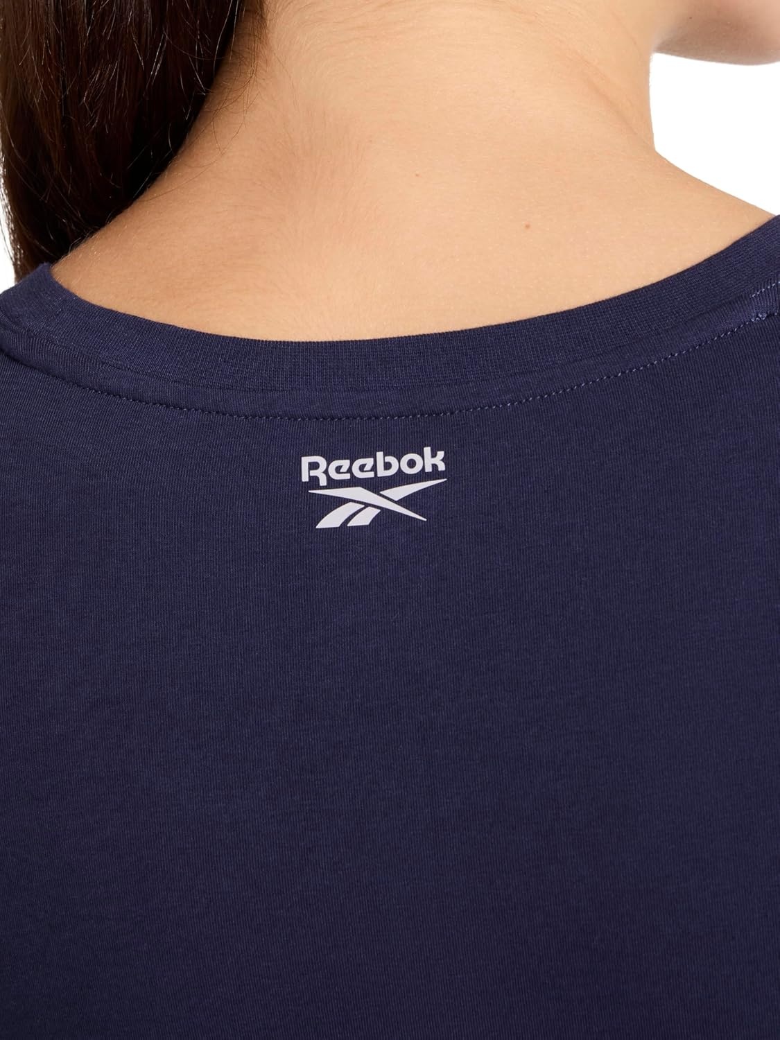 image:imageReebok Womens Hit Graphic Crewneck TShirt Standard Fit Lightweight Stretch Cotton FabricVector Navy