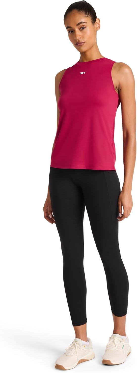 image:imageReebok Womens Id Tech Crewneck Tank Top Relaxed FixVector Very Berry Id Train