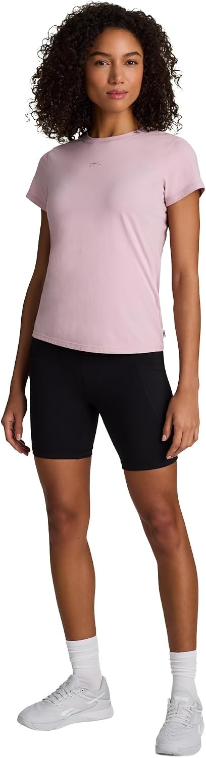 image:imageReebok Womens Id Train Hr 6 Bike Short Slim Fit Lightweight Poly Interlock Fabric MoistureWickingBlack