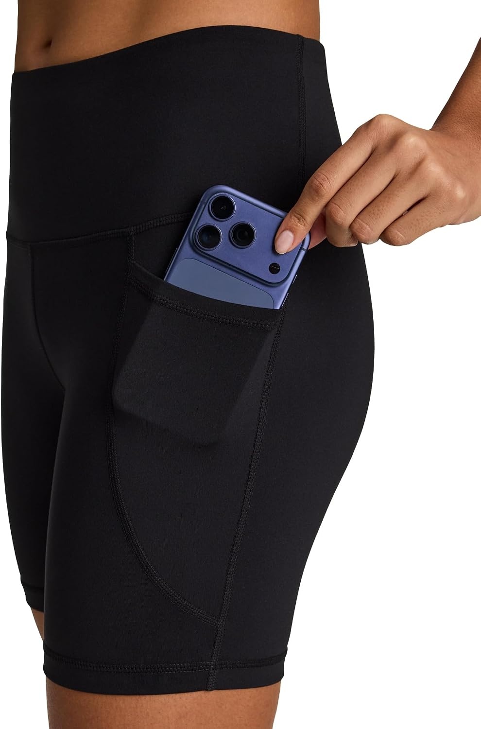 image:imageReebok Womens Id Train Hr 6 Bike Short Slim Fit Lightweight Poly Interlock Fabric MoistureWickingBlack