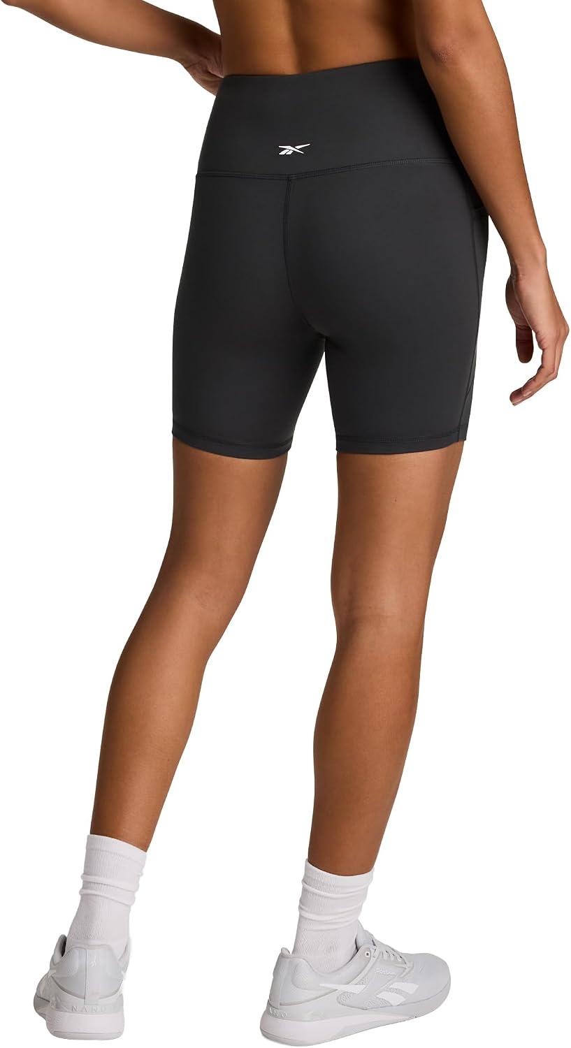 image:imageReebok Womens Id Train Hr 6 Bike Short Slim Fit Lightweight Poly Interlock Fabric MoistureWickingGrey
