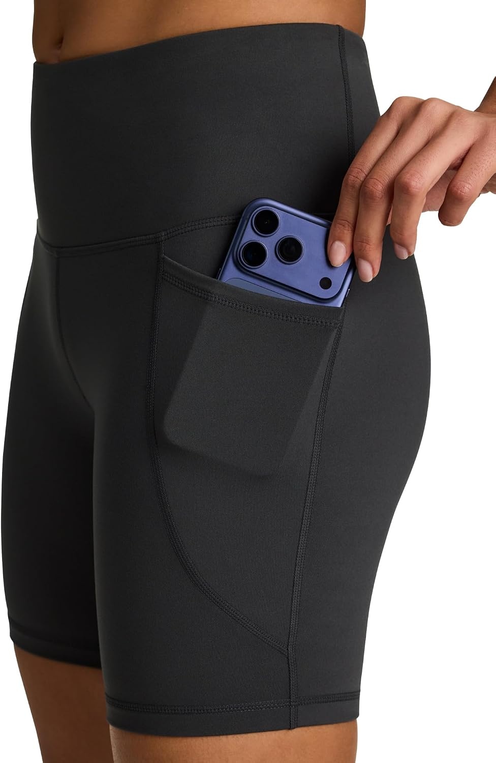 image:imageReebok Womens Id Train Hr 6 Bike Short Slim Fit Lightweight Poly Interlock Fabric MoistureWickingGrey