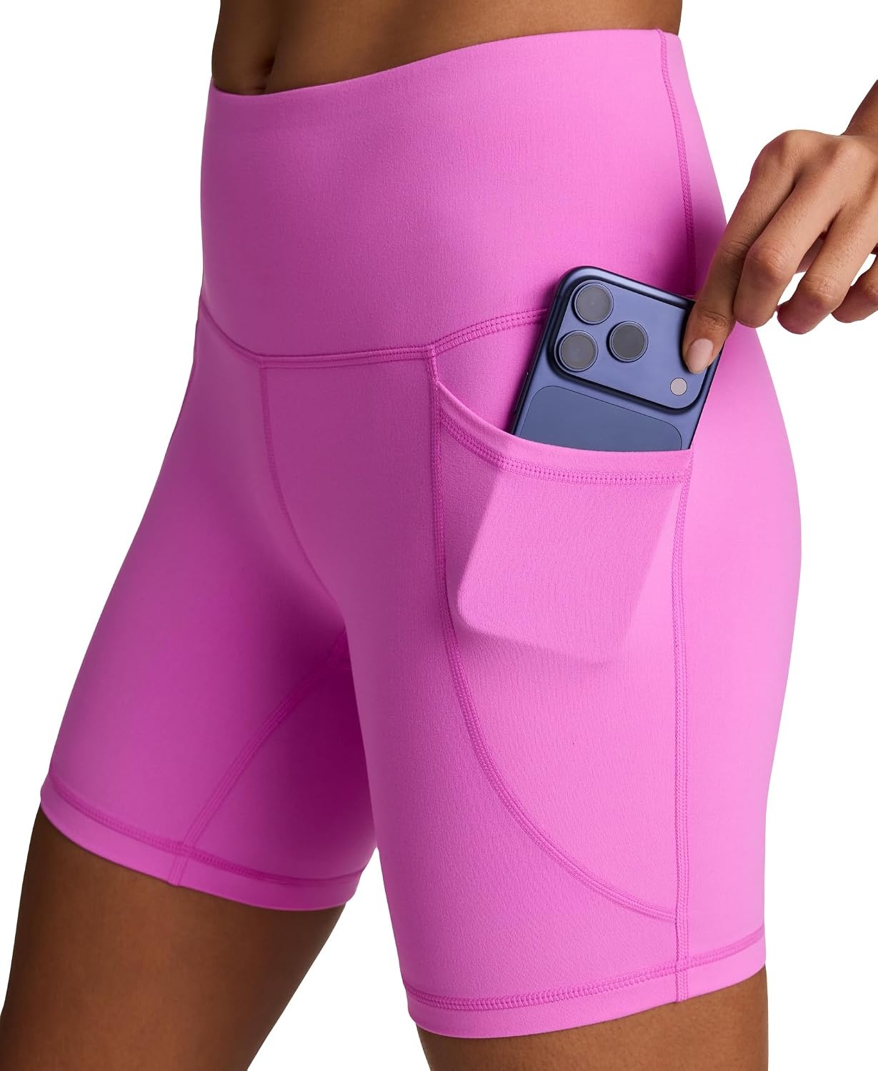 image:imageReebok Womens Id Train Hr 6 Bike Short Slim Fit Lightweight Poly Interlock Fabric MoistureWickingVirtual Pink