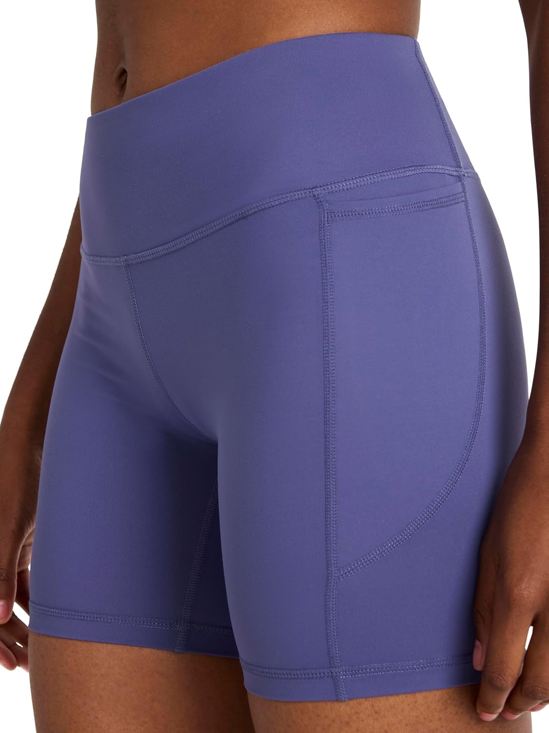 image:imageReebok Womens Lux HighRise Bike 6 Short Slim Fit Lightweight Stretch Nylon Fabric MoistureWickingTwilight Purple