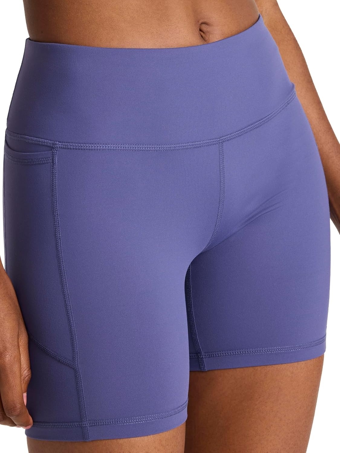 image:imageReebok Womens Lux HighRise Bike 6 Short Slim Fit Lightweight Stretch Nylon Fabric MoistureWickingTwilight Purple