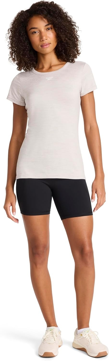 image:imageReebok Womens Off The Charts Performance Crewneck TShirtAshes of Rose Heather