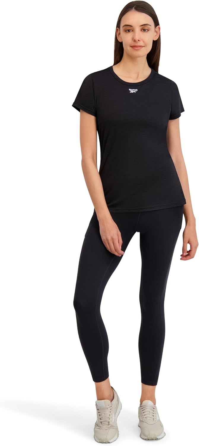 image:imageReebok Womens Off The Charts Performance Crewneck TShirtBlack Heather