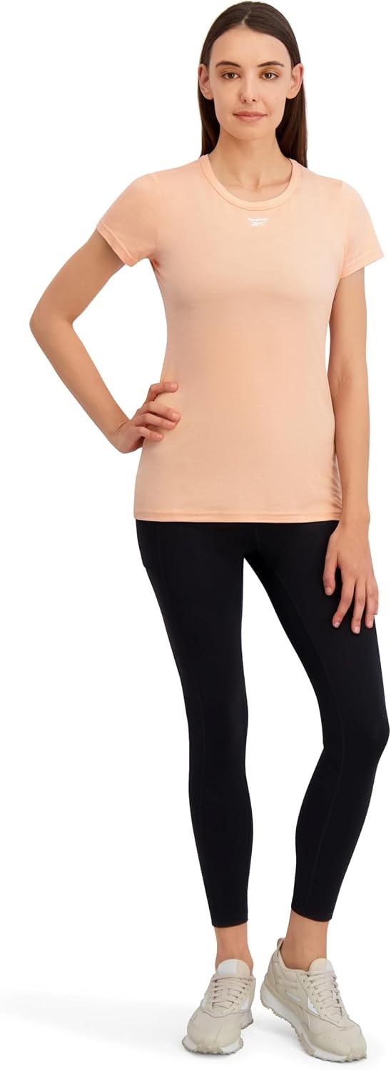 image:imageReebok Womens Off The Charts Performance Crewneck TShirtPapaya Punch Heather
