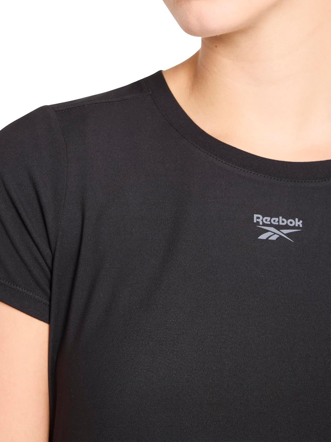image:imageReebok Womens Ruched Short Sleeve Crewneck TShirtBlack