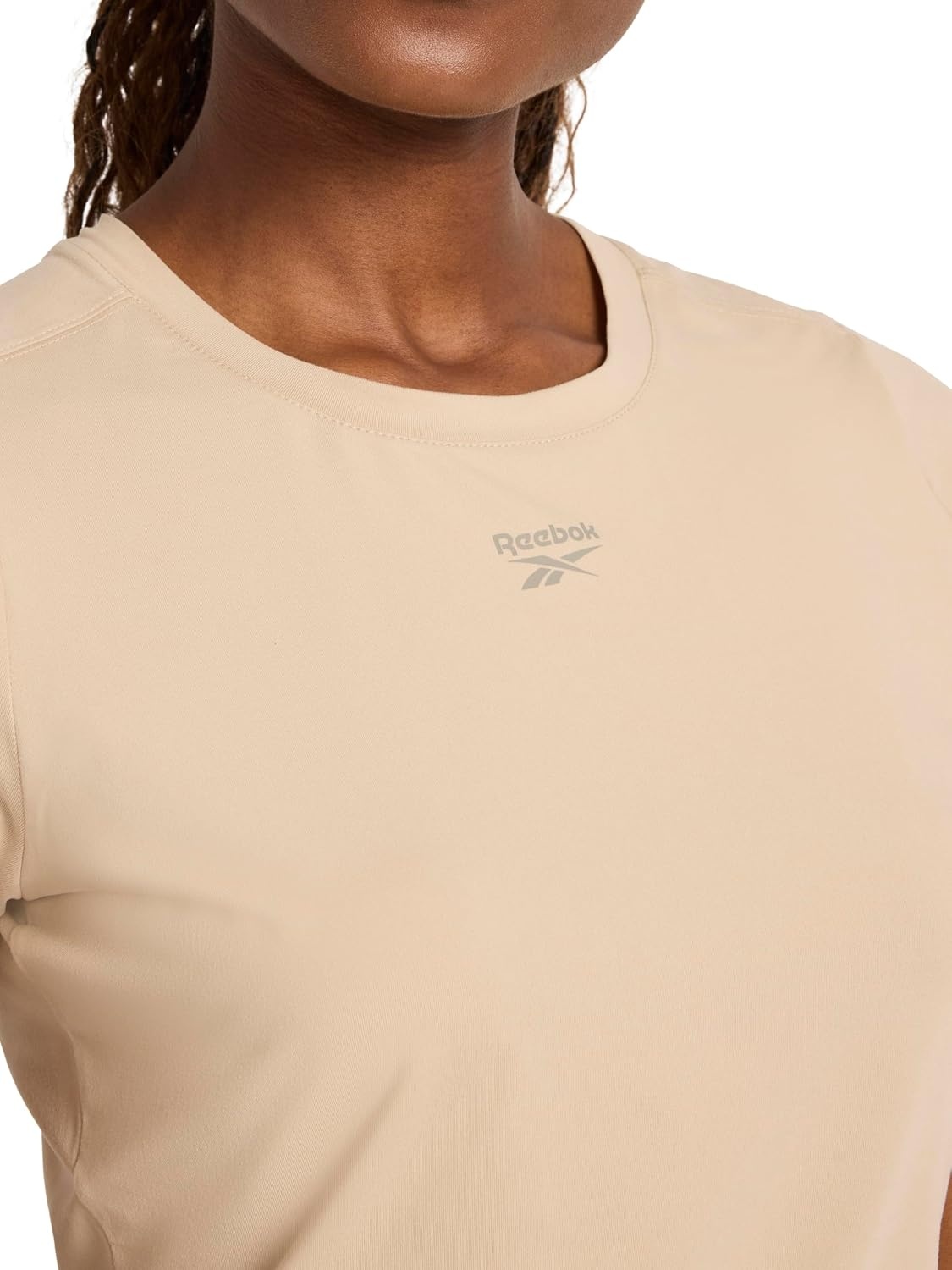 image:imageReebok Womens Ruched Short Sleeve Crewneck TShirtHumus