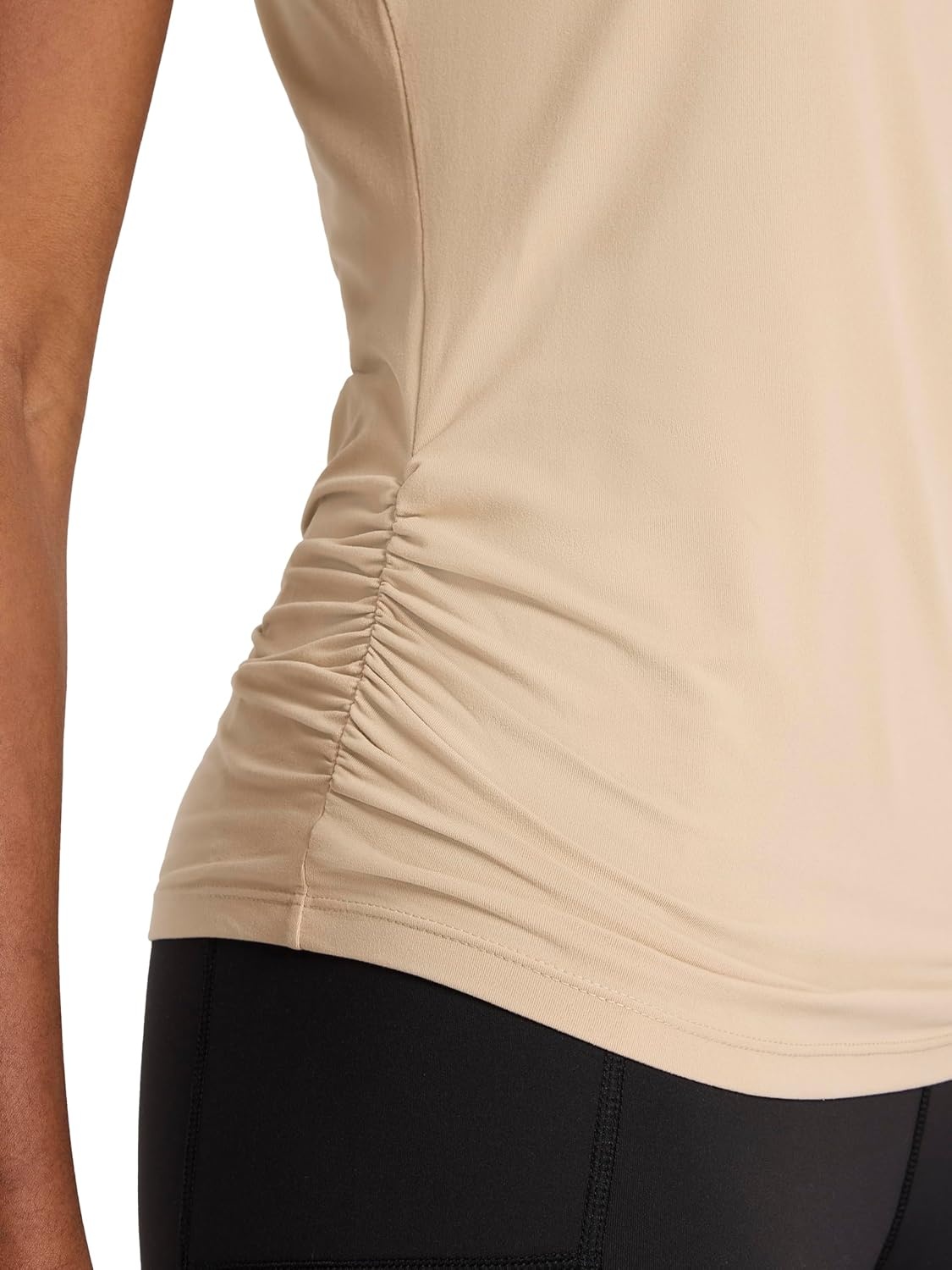 image:imageReebok Womens Ruched Short Sleeve Crewneck TShirtHumus