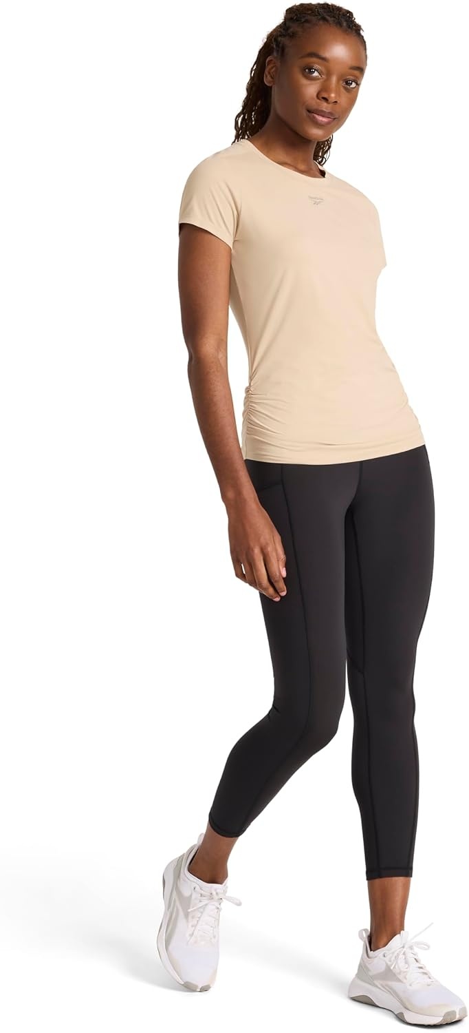 image:imageReebok Womens Ruched Short Sleeve Crewneck TShirtHumus