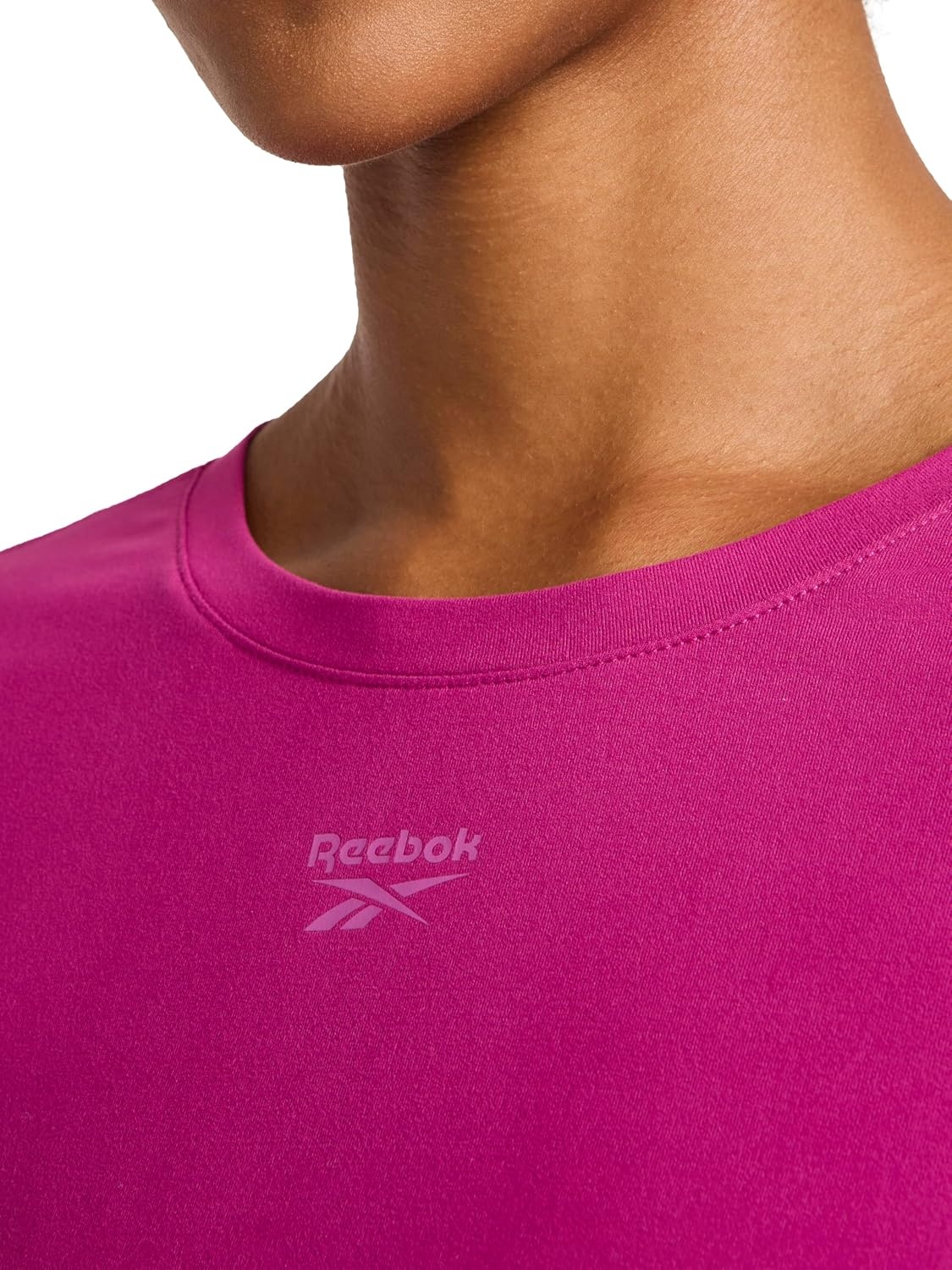 image:imageReebok Womens Ruched Short Sleeve Crewneck TShirtWild Aster