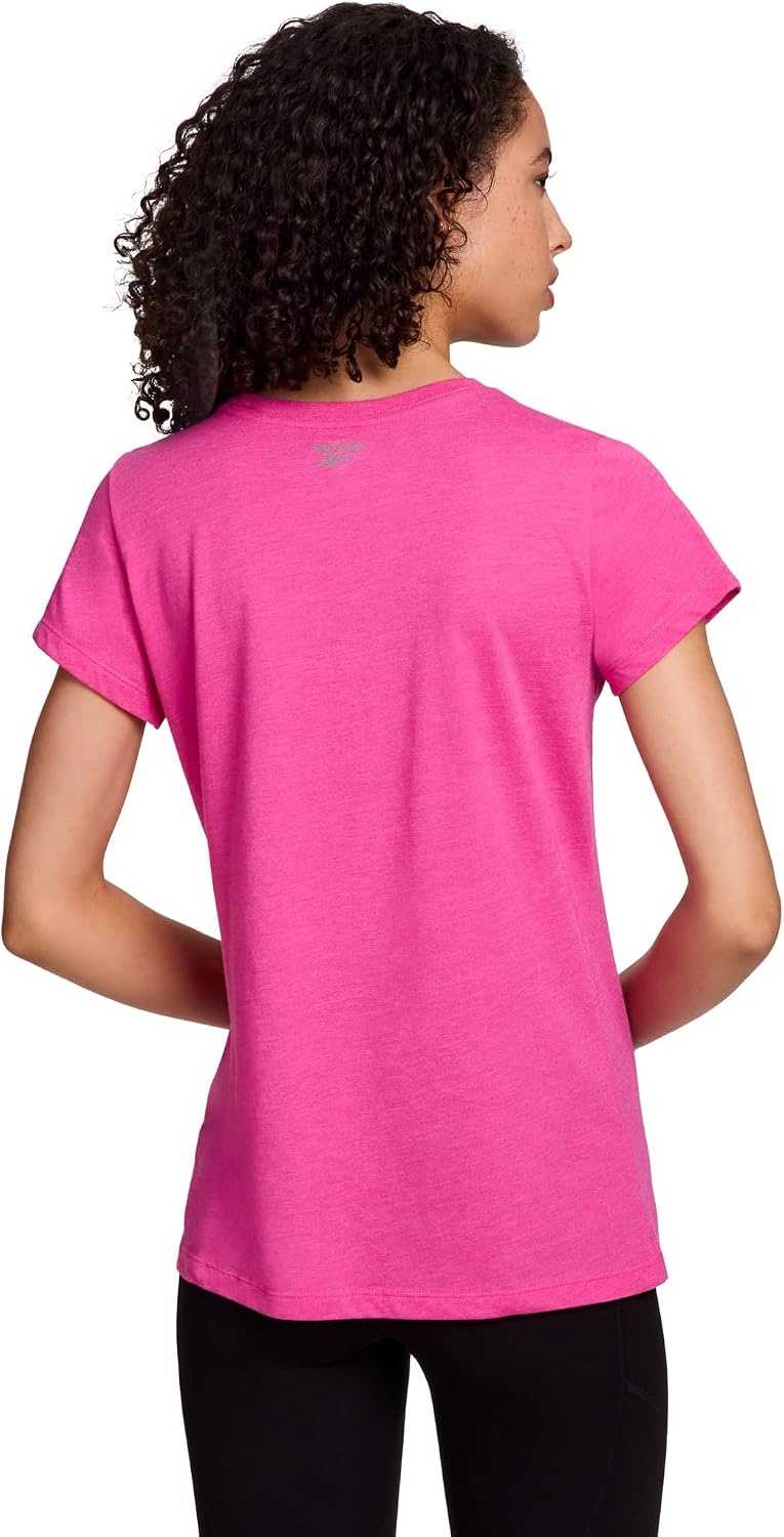 image:imageReebok Womens Short Sleeve Knockout Performance TShirtRaspberry Rose Heather
