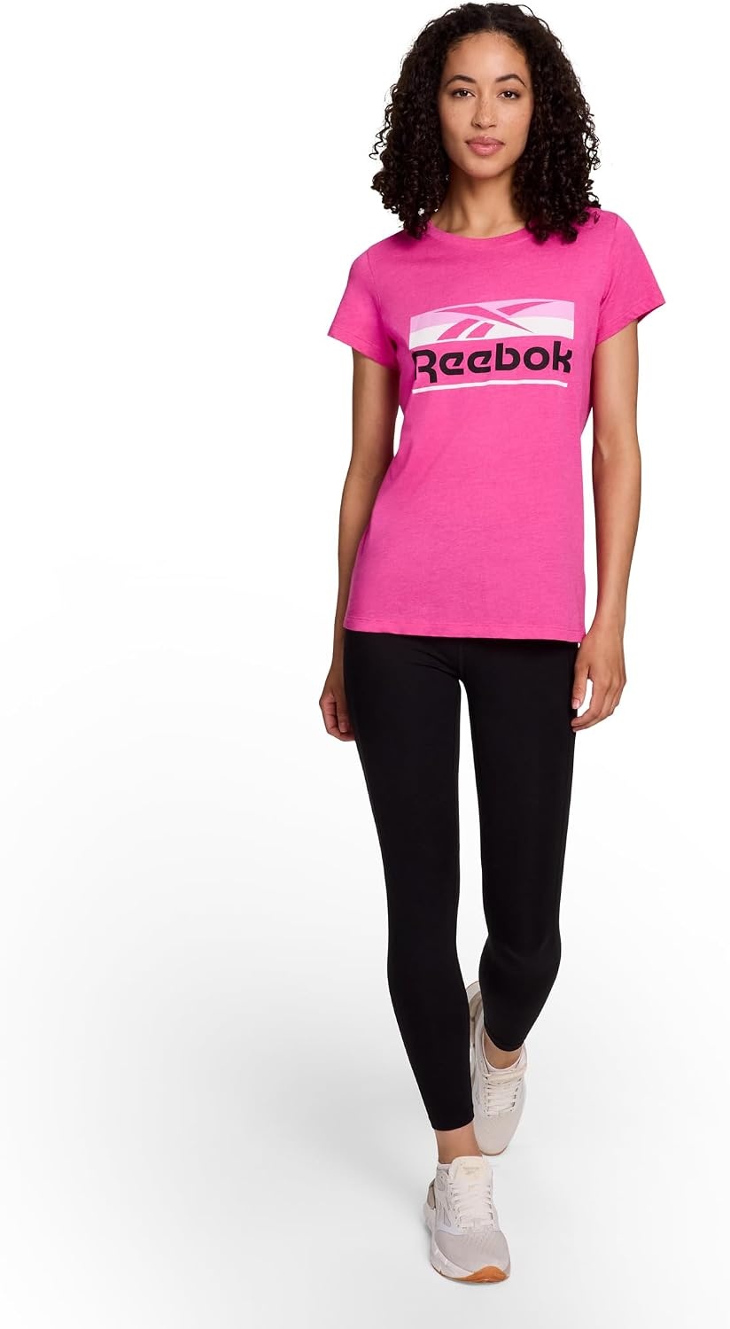 image:imageReebok Womens Short Sleeve Knockout Performance TShirtRaspberry Rose Heather