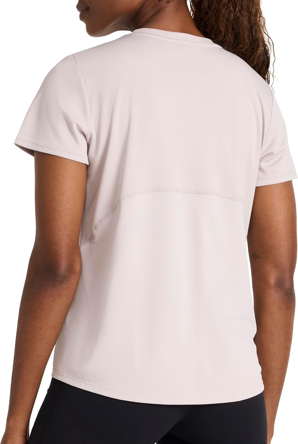 image:imageReebok Womens Small Logo Short Sleeve Crewneck TShirt Lightweight Moisture WickingAshes of Rose Align Interlock