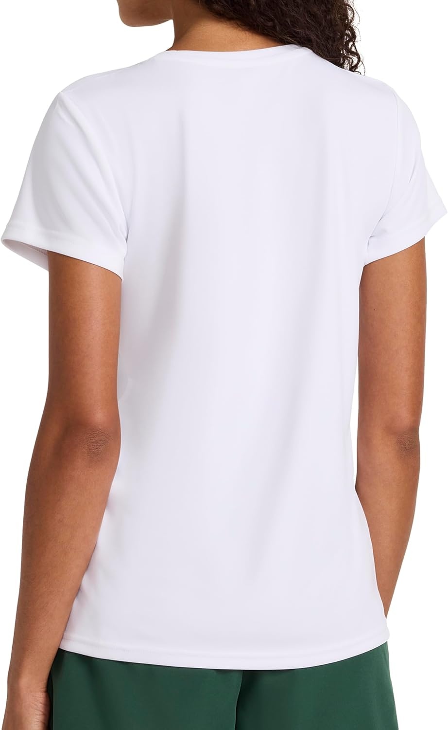 image:imageReebok Womens Small Logo Short Sleeve Crewneck TShirt Lightweight Moisture WickingWhite Id Performance Tech