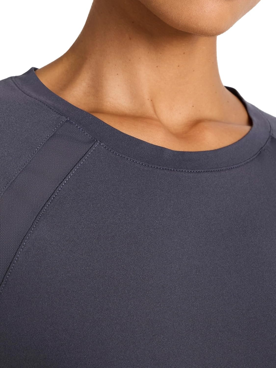 image:imageReebok Womens Spirit Raglan Crewneck TShirt Standard Fit Lightweight Stretch Poly Performance FabricIndia Ink