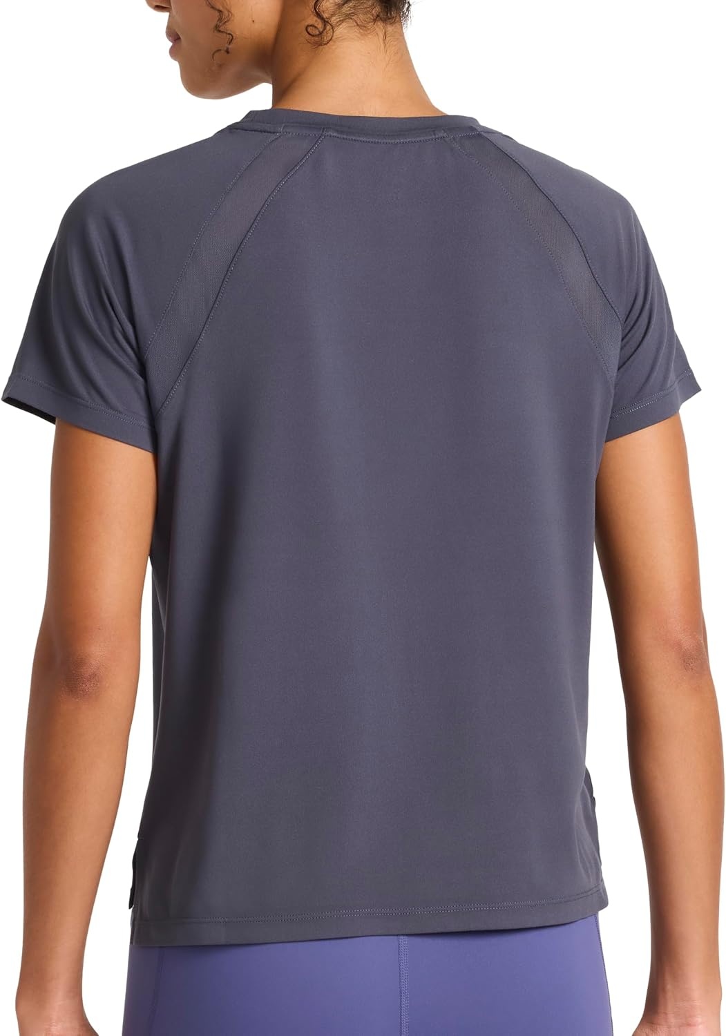 image:imageReebok Womens Spirit Raglan Crewneck TShirt Standard Fit Lightweight Stretch Poly Performance FabricIndia Ink