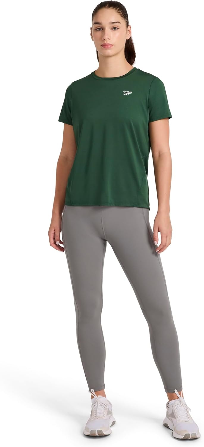 image:imageReebok Womens Stretch Mesh Short Sleeve Crewneck TShirtPineneedle
