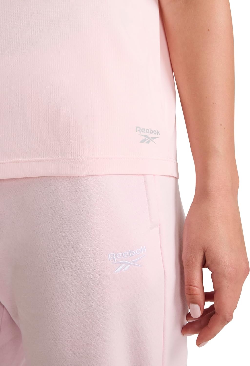 image:imageReebok Womens Weightless Short Sleeve Mesh Crewneck TShirt Standard Fit Stretch Poly FabricFrosted Berry