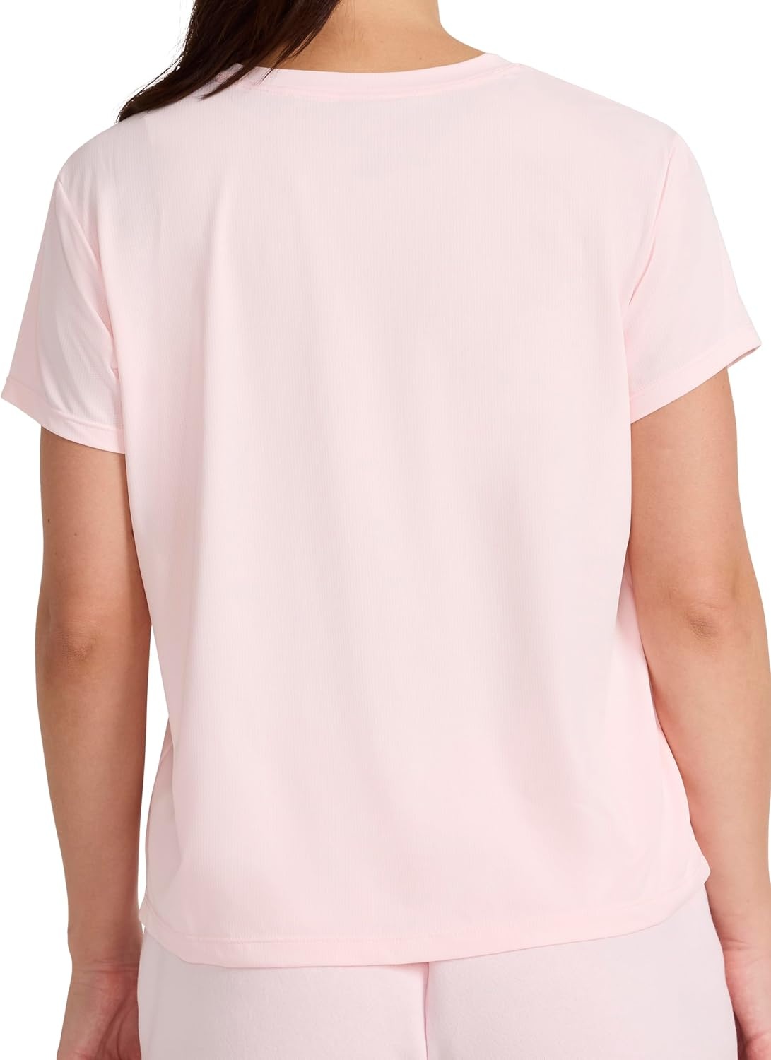 image:imageReebok Womens Weightless Short Sleeve Mesh Crewneck TShirt Standard Fit Stretch Poly FabricFrosted Berry
