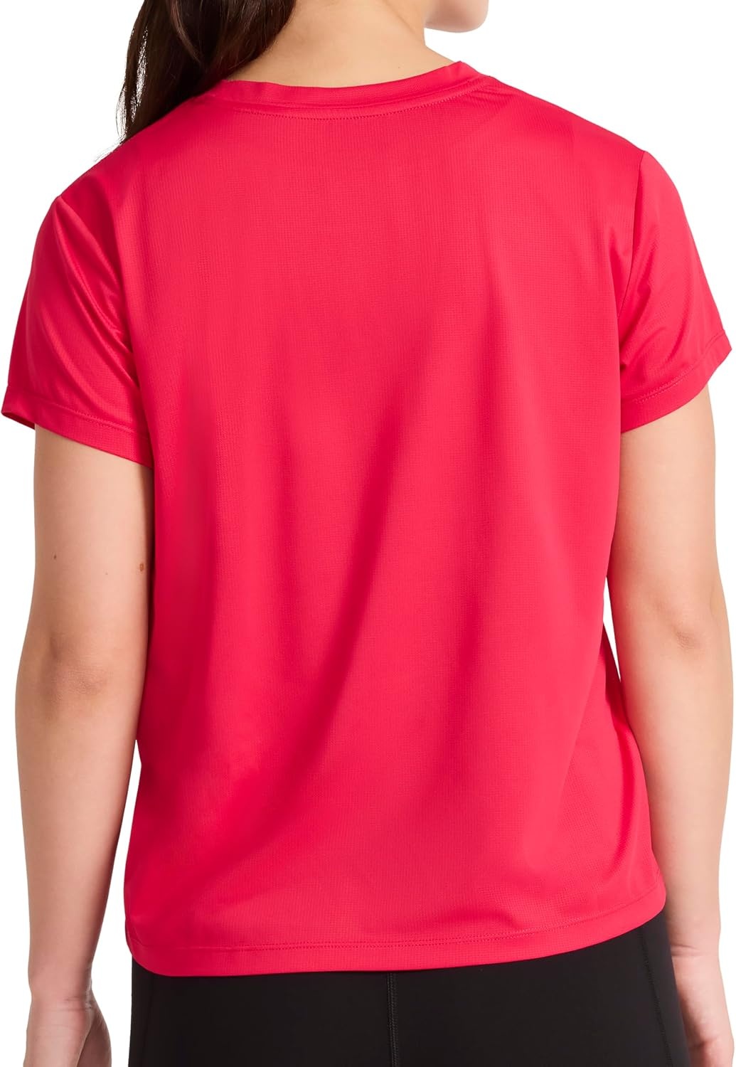 image:imageReebok Womens Weightless Short Sleeve Mesh Crewneck TShirt Standard Fit Stretch Poly FabricLove Potion