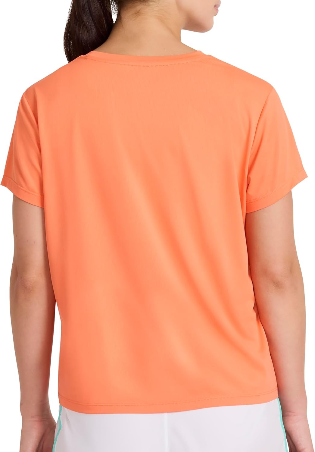 image:imageReebok Womens Weightless Short Sleeve Mesh Crewneck TShirt Standard Fit Stretch Poly FabricPersimmon