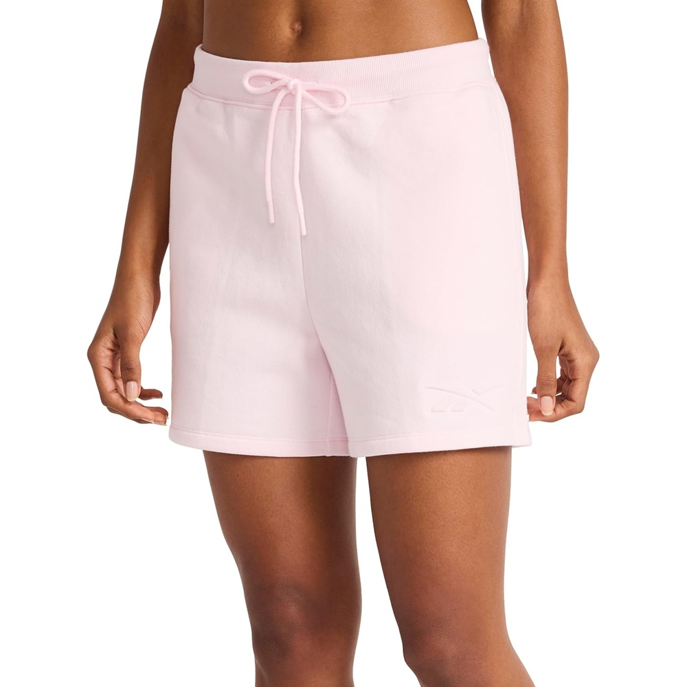 image:imageReebok Womens Campus 45 Short Standard Fit Midweight CottonPoly FabricFrosted Berry