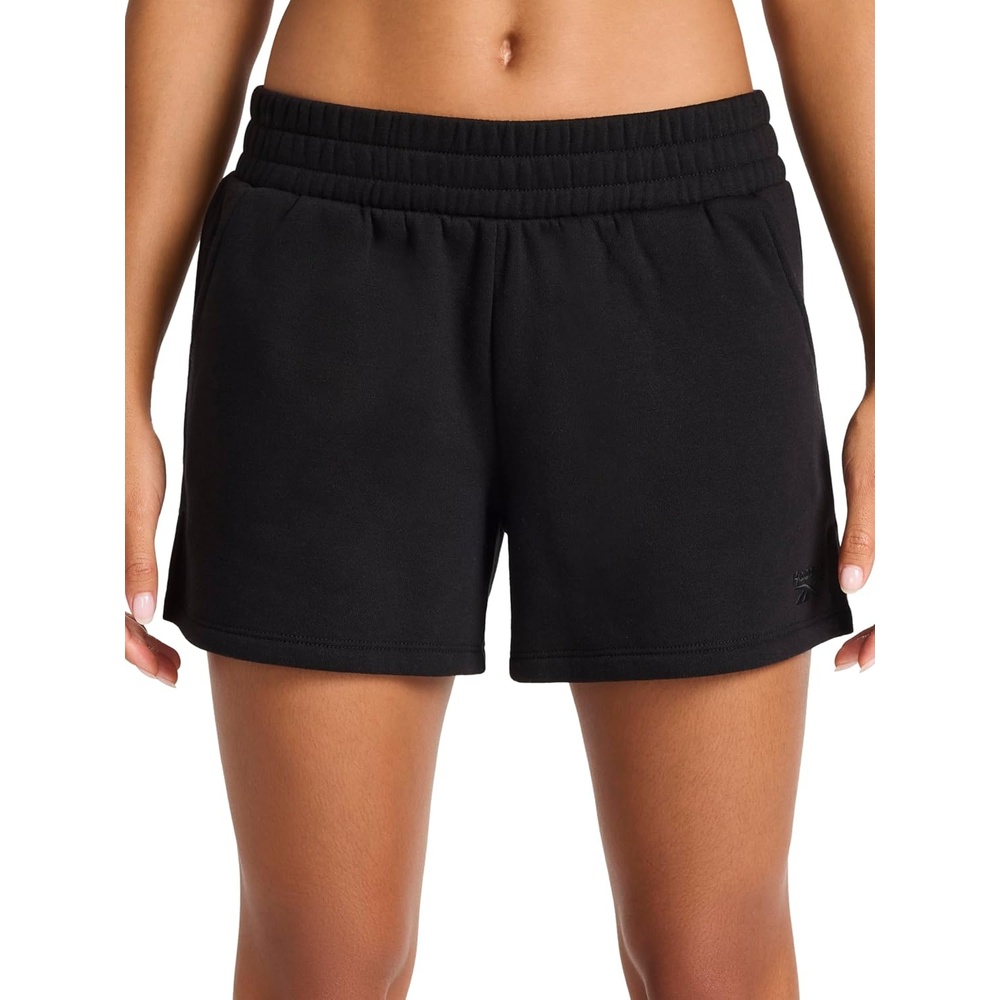 image:imageReebok Womens Classic Summer Sweat 45 Short Standard Fit Lightweight CottonPoly FabricBlack