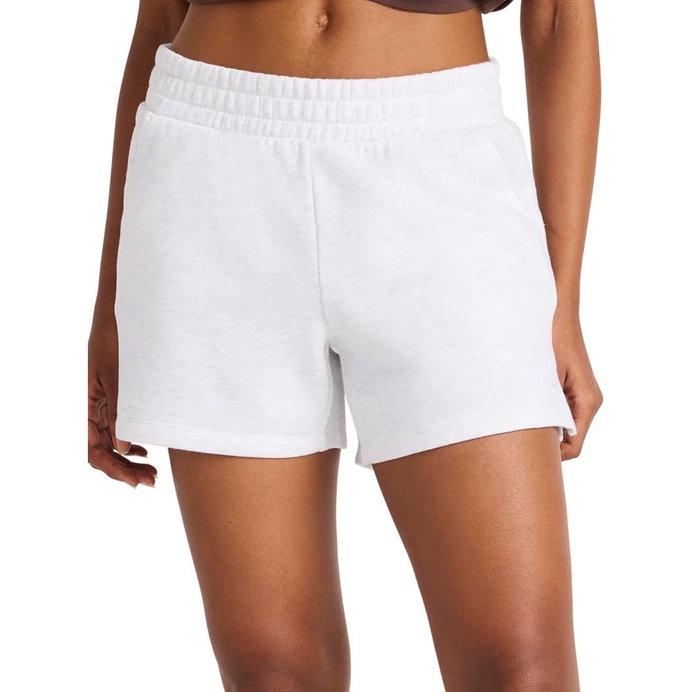 image:imageReebok Womens Classic Summer Sweat 45 Short Standard Fit Lightweight CottonPoly FabricEgret Heather