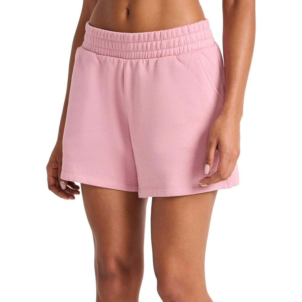 image:imageReebok Womens Classic Summer Sweat 45 Short Standard Fit Lightweight CottonPoly FabricVector Dusty Rose