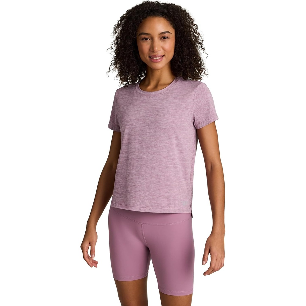 image:imageReebok Womens Flow Tshirt and 6 Short Set Slim Fit Moisture WickingBerry Chill