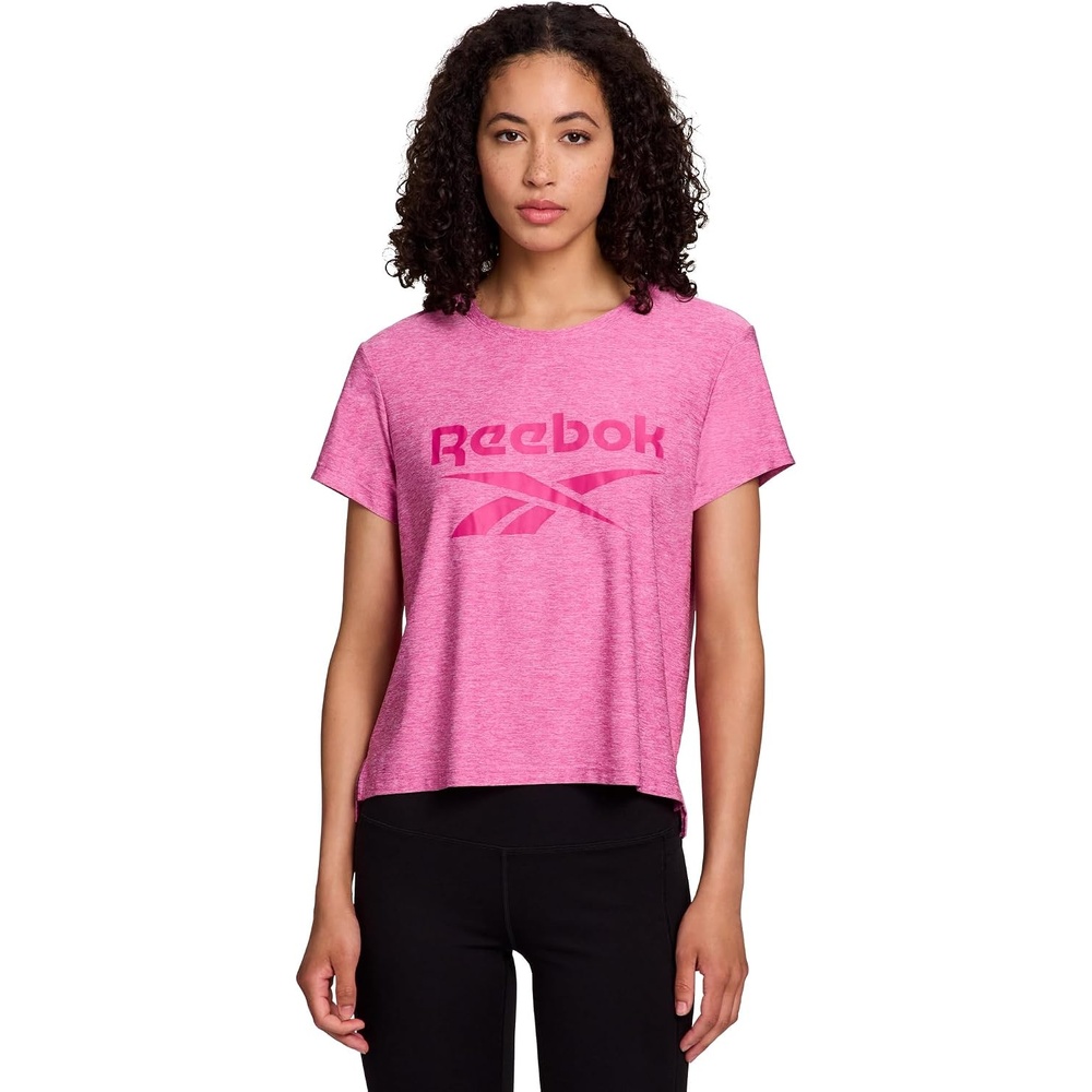 image:imageReebok Womens Glow Short Sleeve Crop Top TShirtRaspberry Rose Heather