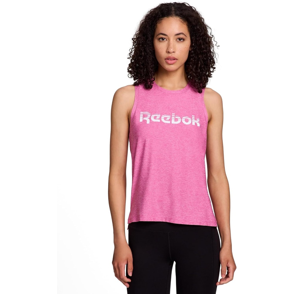 image:imageReebok Womens Glow Sleeveless Cropped Tank TopRaspberry Rose Heather