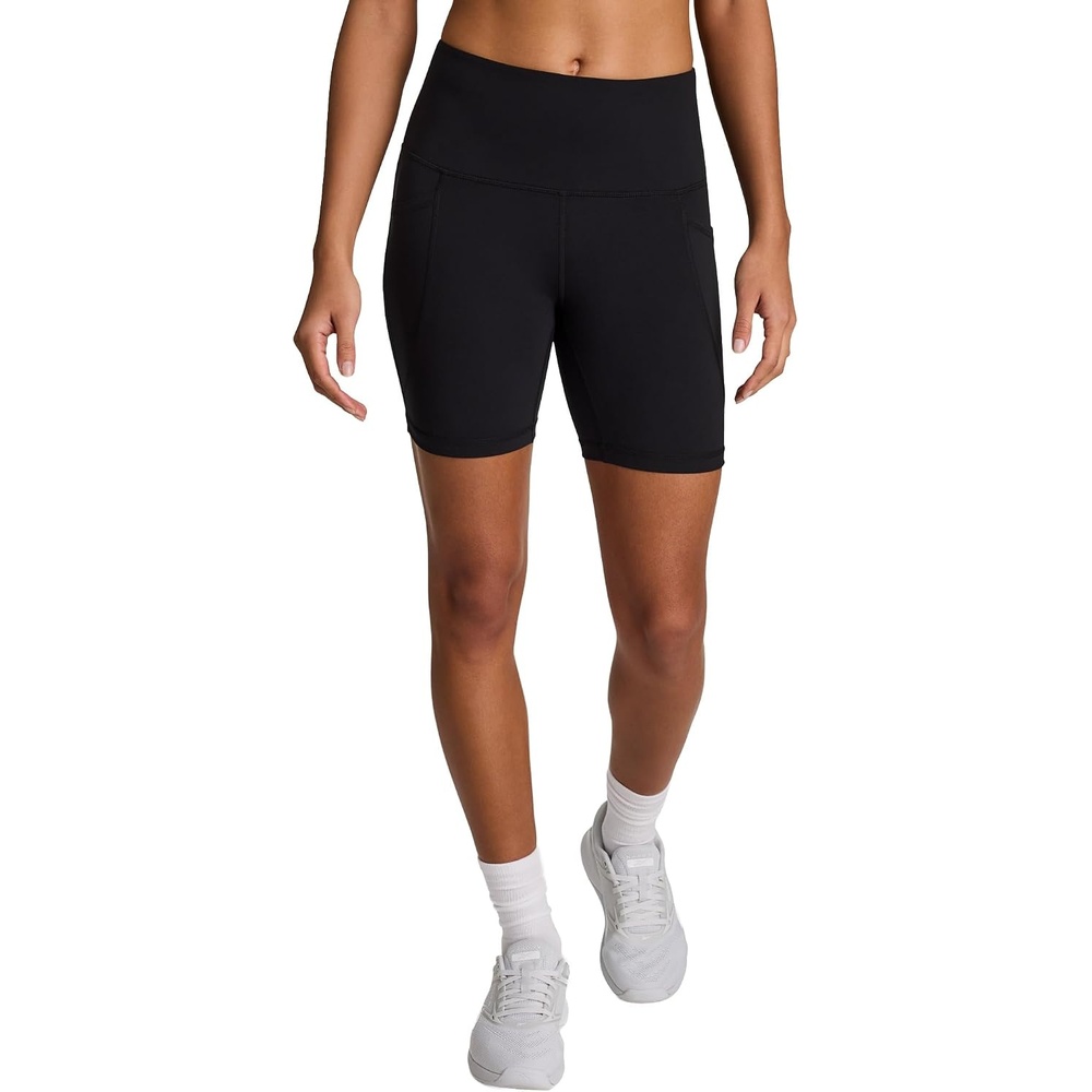 image:imageReebok Womens Id Train Hr 6 Bike Short Slim Fit Lightweight Poly Interlock Fabric MoistureWickingBlack