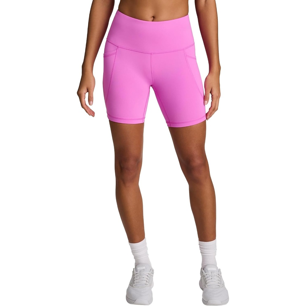 image:imageReebok Womens Id Train Hr 6 Bike Short Slim Fit Lightweight Poly Interlock Fabric MoistureWickingVirtual Pink